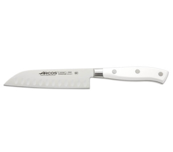 Riviera White Arcos gesmeed santoku mes 14cm met granton lemmet NITRUM® staal