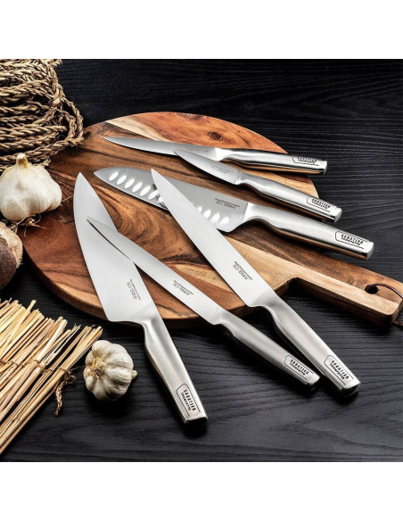 Extra-flat 5-knife Sabatier Trompette Asean stainless steel case