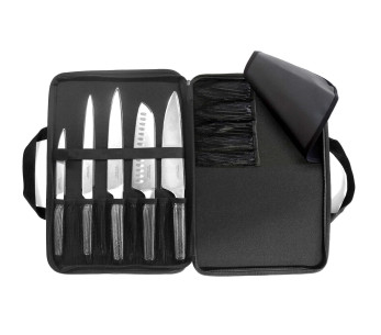 Valigetta extrapiatta 5 coltelli da cucina Sabatier Trompette Asean , tutti in acciaio inox