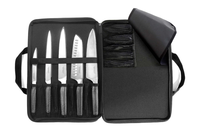 Mala extra-plana 5 facas de cozinha Sabatier Trompette Asean , todas em aço inoxidável