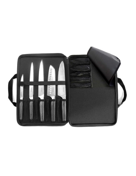Extra-flat 5-knife Sabatier Trompette Asean stainless steel case