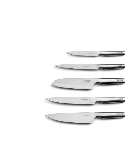 Extra-flat 5-knife Sabatier Trompette Asean stainless steel case