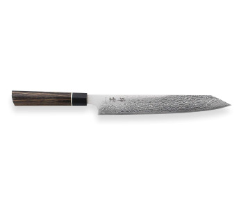 Kanetsugu Zuiun stål SPG2 damaskus 24cm japansk sujihikikniv