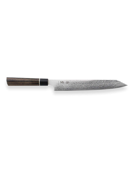 Kanetsugu Zuiun teräs SPG2 damascus 24cm japanilainen sujihiki veitsi