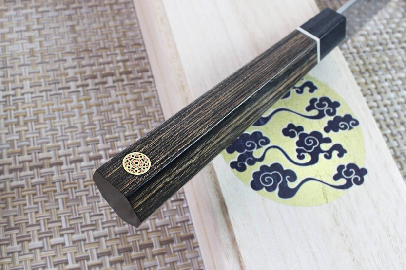 Kanetsugu Zuiun acero SPG2 damas 21cm cuchillo de chef japonés Kiritsuke