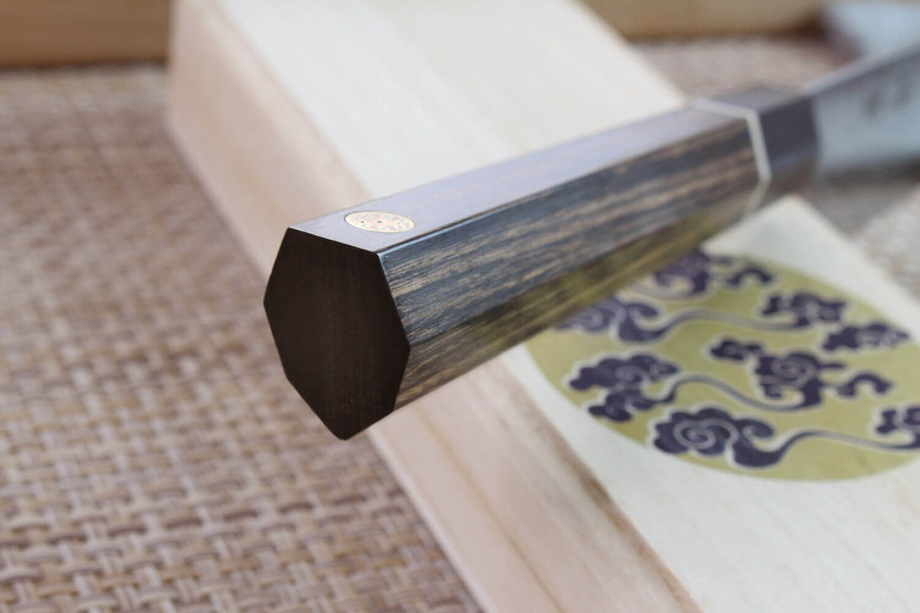 Kanetsugu Zuiun acero SPG2 damas 21cm cuchillo de chef japonés Kiritsuke