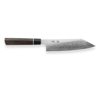 Kanetsugu Zuiun 18cm stalen SPG2 damascus japans santoku mes