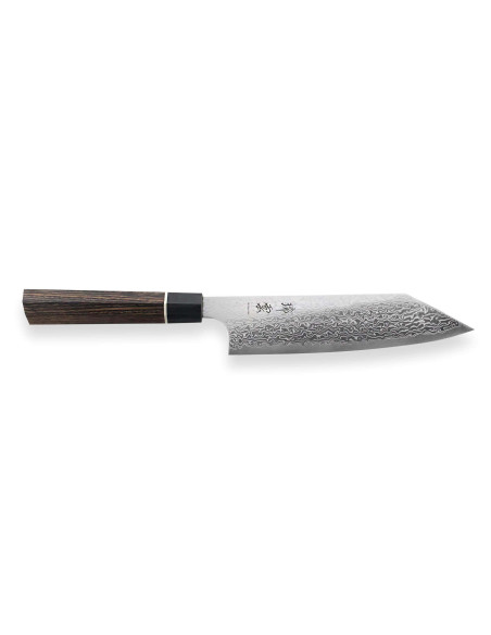 Kanetsugu Zuiun 18cm aço SPG2 damasco faca santoku japonesa faca santoku