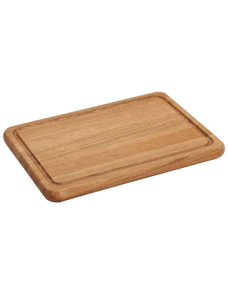 Wood4Food Schneidebrett mit Rinne 35x25cm - Eichenholz