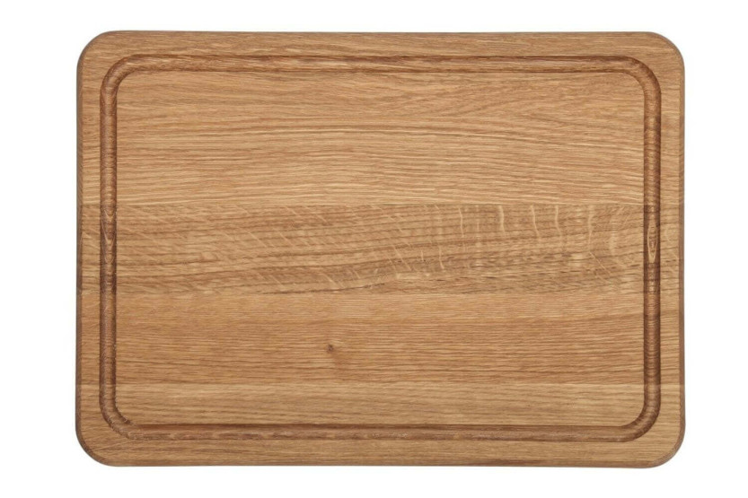 Wood4Food Schneidebrett mit Rinne 35x25cm - Eichenholz