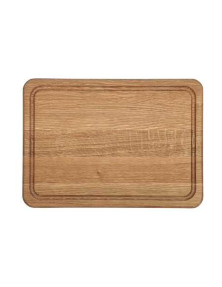 Wood4Food skærebræt med rende 35x25cm - Egetræ