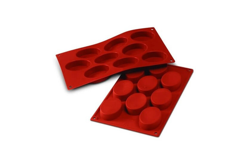 Professionelle Silikonform Silicon Flex 300x175mm 9 ovale Formen