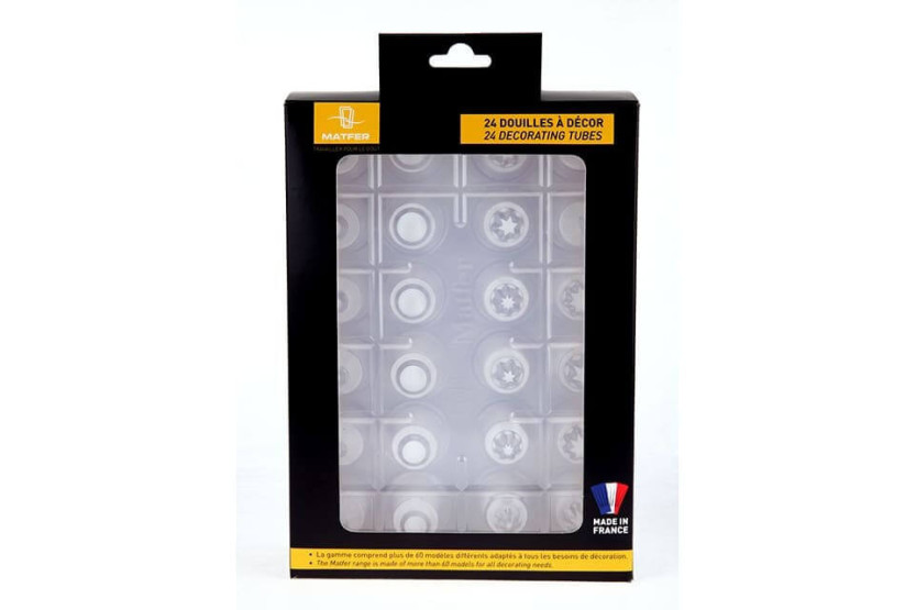 Doos met 24 transparante polycarbonaat matfer " patissier's choice" stopcontacten