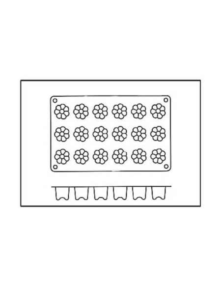 Molde de silicone profissional Silicon Flex 300x175mm 18 mini flautas