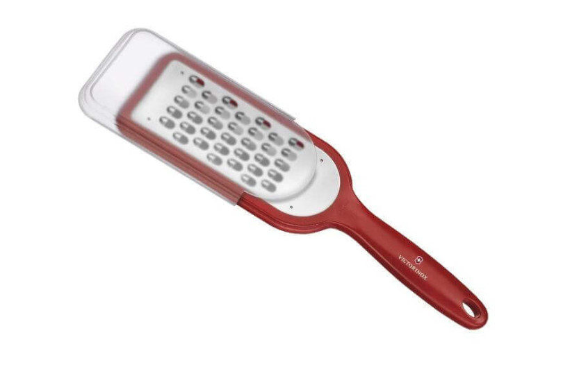 Victorinox escofina mediana con mango rojo + estuche protector