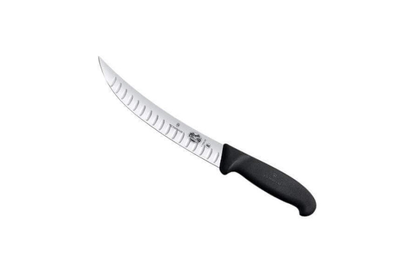Victorinox Fibrox slakterkniv, smal med granton-eggblad med omvendt rygg