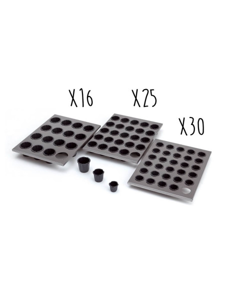 40 x 30 cm rustfri stålplate + Matfer®Exoglass® rilleformer