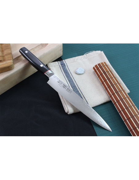 Kanetsugu Saiun japanese carving knife 21cm damask 65 layers