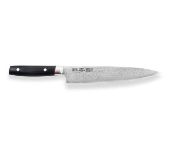 Kanetsugu Saiun japanilainen kokkiveitsi 23cm damascusveitsi 65 kerrosta