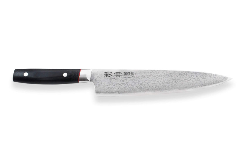 Kanetsugu Saiun japansk kokkekniv 23 cm damaskus 65 lag