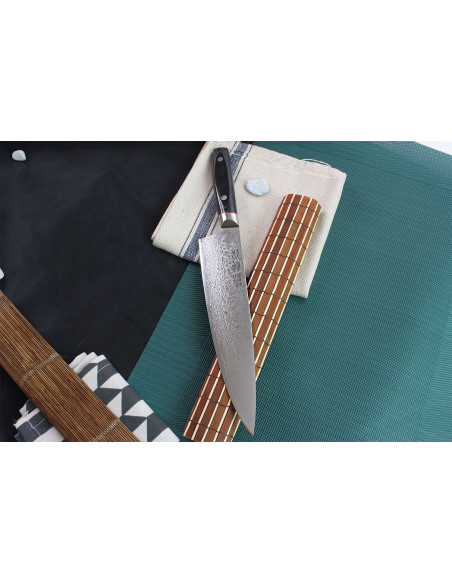 Japanisches Kochmesser Kanetsugu Saiun 23cm Damast 65 Schichten