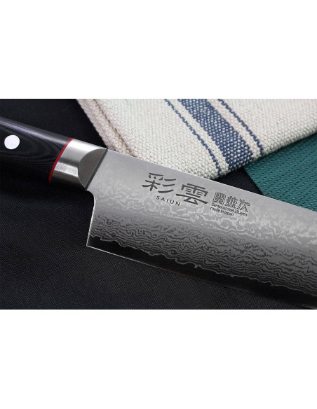 Kanetsugu Saiun 17 cm 65 lag damaskus japansk santoku-kniv
