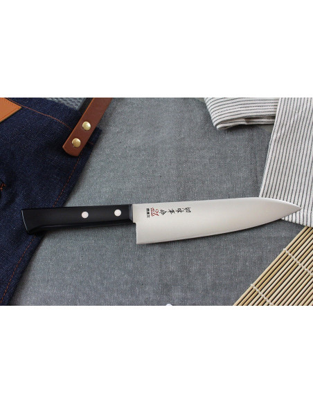 Kanetsugu Rev 21 japansk kokkekniv 18 cm med mikrotakket blad