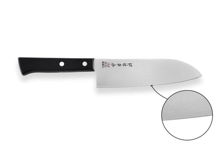 Kanetsugu Rev 21 japanese santoku knife 17cm micro serrated blade