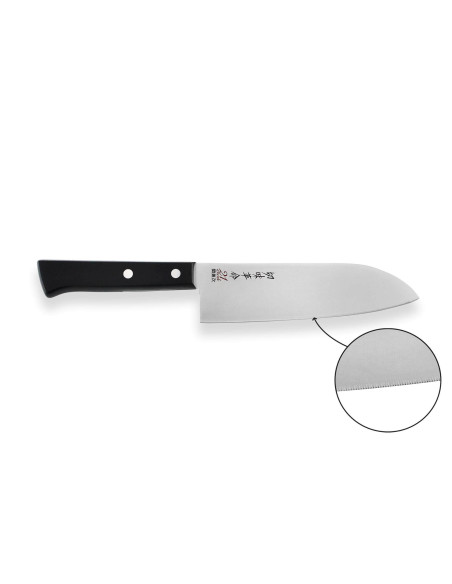 Kanetsugu Rev 21 japanese santoku knife 17cm micro serrated blade