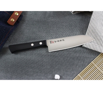 Kanetsugu Rev 21 japansk santokukniv 13,5 cm mikrotandat blad 2