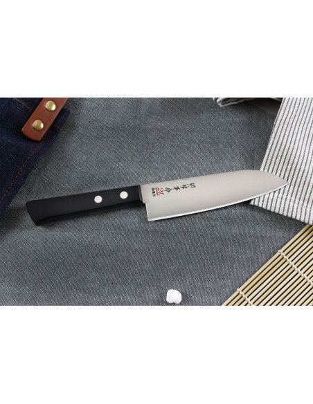 Kanetsugu Rev 21 japansk santokukniv 13,5 cm med mikrotakket blad