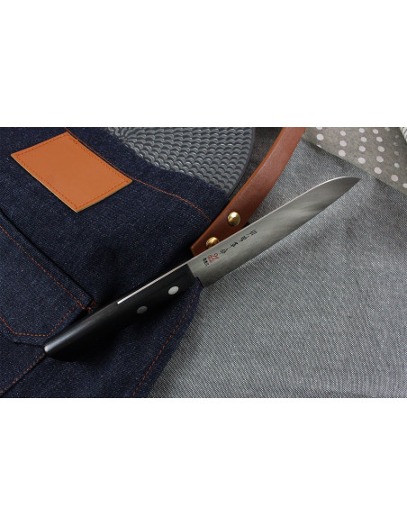Kanetsugu Rev 21 coltello santoku giapponese con lama microseghettata da 13,5 cm