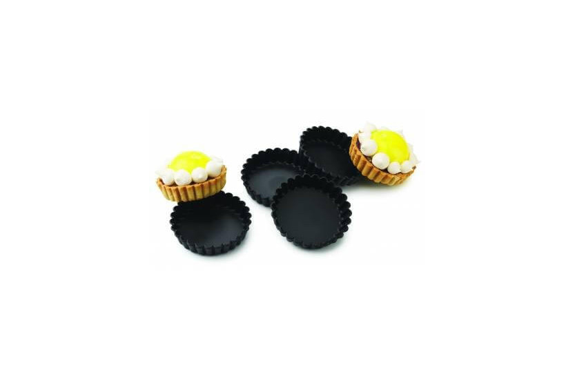 Set van 12 Exoglass® Matfer geribbelde taartjes