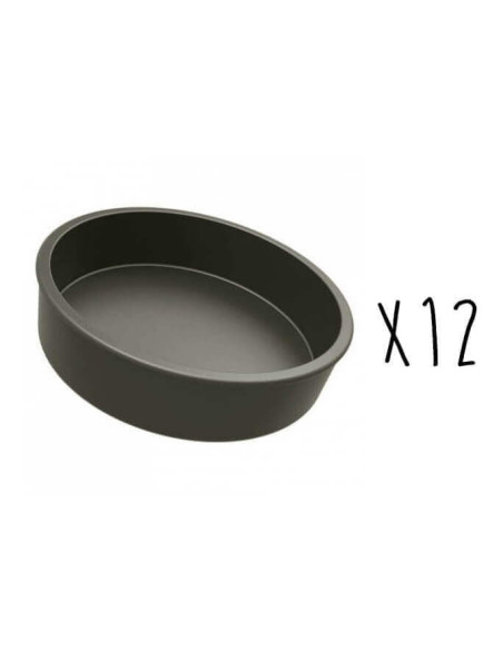Set med 12 Exoglass® Matfer-quiche- eller millassonformar