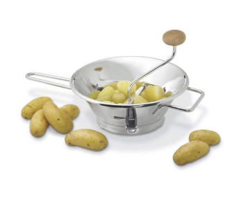 Coador de legumes em aço inoxidável de 24 cm + botão de madeira 2