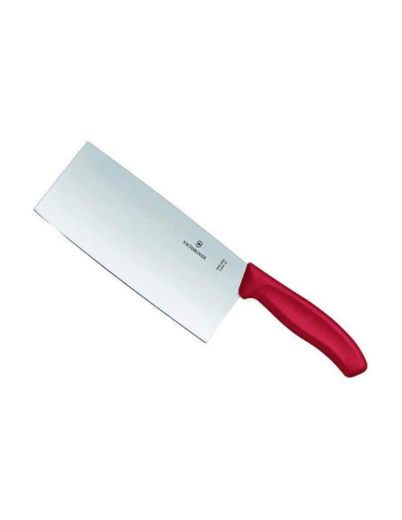 Victorinox Swissclassic 18cm Chinees lemmet keukenslagervel roestvrij staal rood polypropyleen handvat