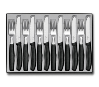 12-delige Victorinox Swissclassic roestvrijstalen 18/10 bestekset met polypropyleen handvat