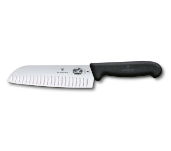 Victorinox Fibrox santoku veitsi 17cm musta Granton terällä