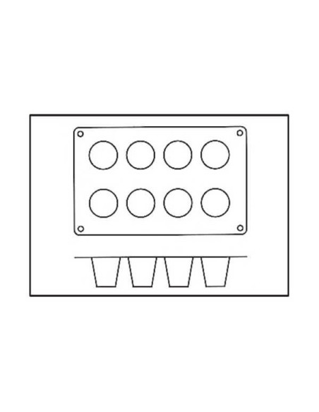 Silisiumform Flex profesjonell Silisiumform 300x175mm 8 babas 5,5cm