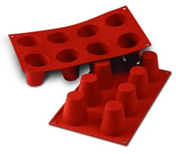 Molde de silicone Flex Molde de silicone profissional 300x175mm 8 babas 5,5cm