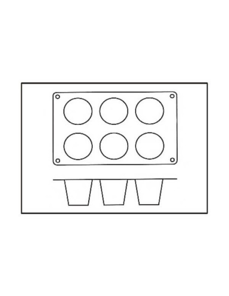 Silicon Flex ammatillinen muotti 300x175mm 6 babas 7.5cm