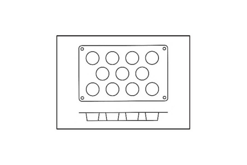 Silikonform professionnel Silicon Flex 300x175mm 11 Mini-Muffins 5cm