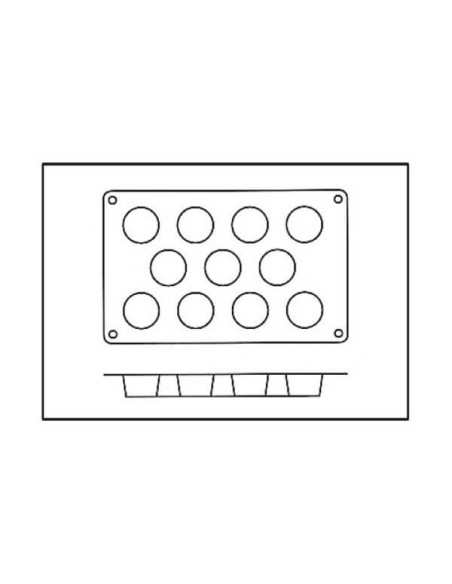 Professionele siliconenvorm Silicon Flex 300x175mm 11 mini muffins 5cm