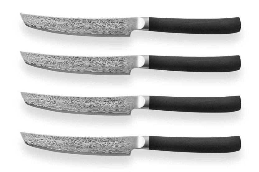 Set med 4 Shizu Hamono VG10 Series Damascus 33-lagers stekknivar