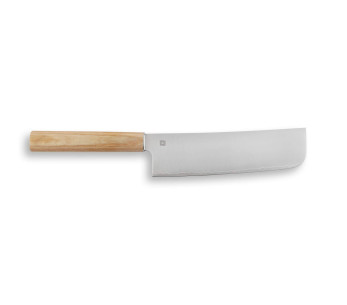 cuchillo nakiri japonés cuchillo nakiri Shizu Hamono Yuri, mango de color claro
