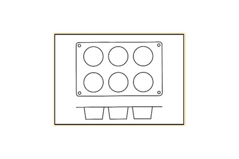 Silicon Flex Professional Muotti 300x175mm 6 muffinssi 6.9cm