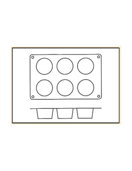 Silicon Flex molde silicona profesional 300x175mm 6 magdalenas 6.9cm