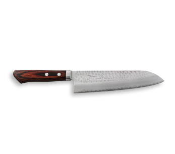 Faca de chef japonesa tradicional martelada Masutani de 18 cm