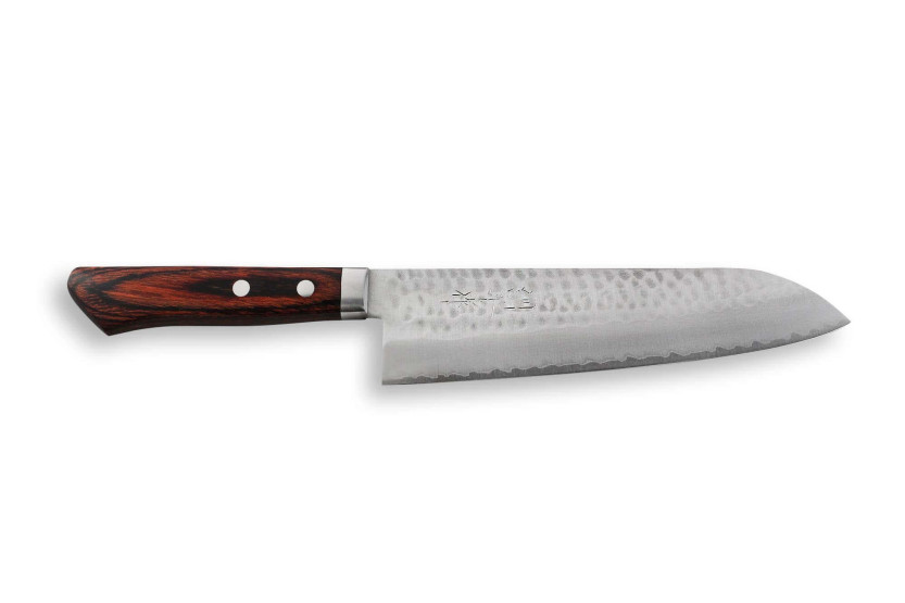 Faca de chef japonesa tradicional martelada Masutani de 18 cm