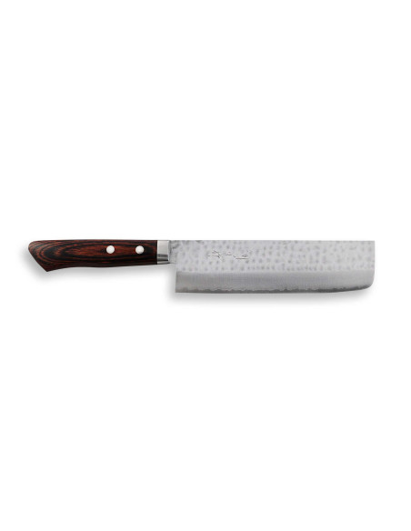 Couteau nakiri japonais artisanal Masutani 16,5 cm martelé